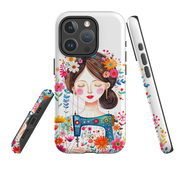 iPhone MagSafe Tough Case - Floral Sewing Lady