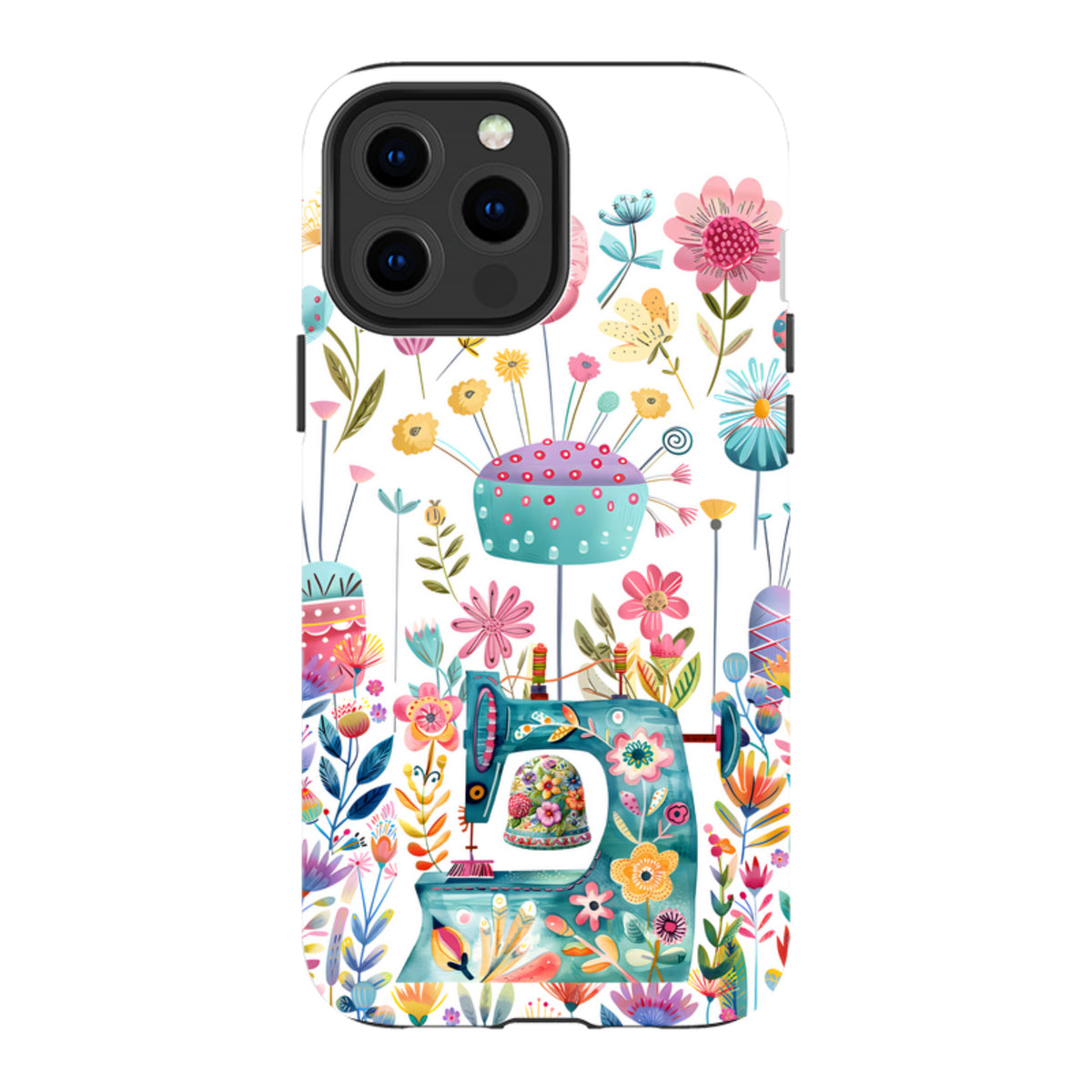 iPhone MagSafe Tough Case - Floral Sewing Machine