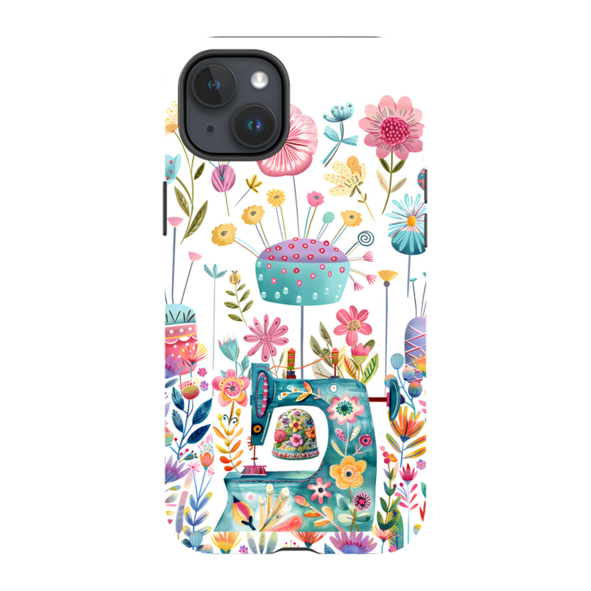 iPhone MagSafe Tough Case - Floral Sewing Machine