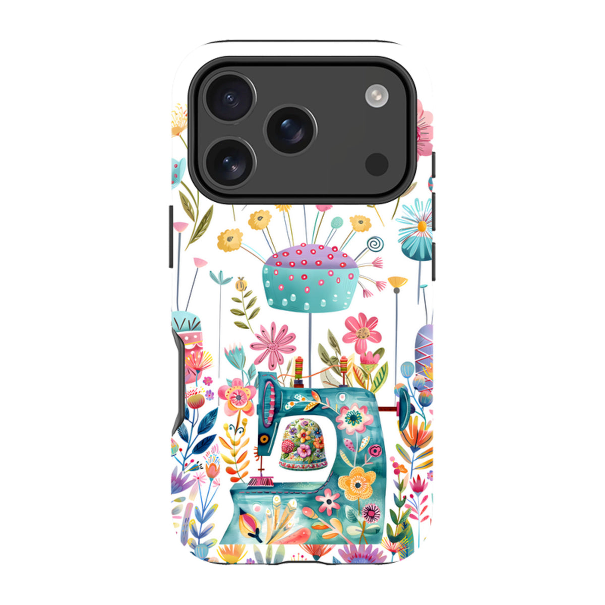 iPhone MagSafe Tough Case - Floral Sewing Machine