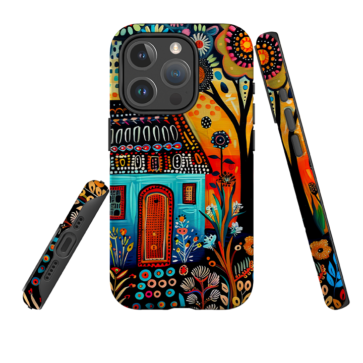 iPhone MagSafe Tough Case - Folk Art House VI