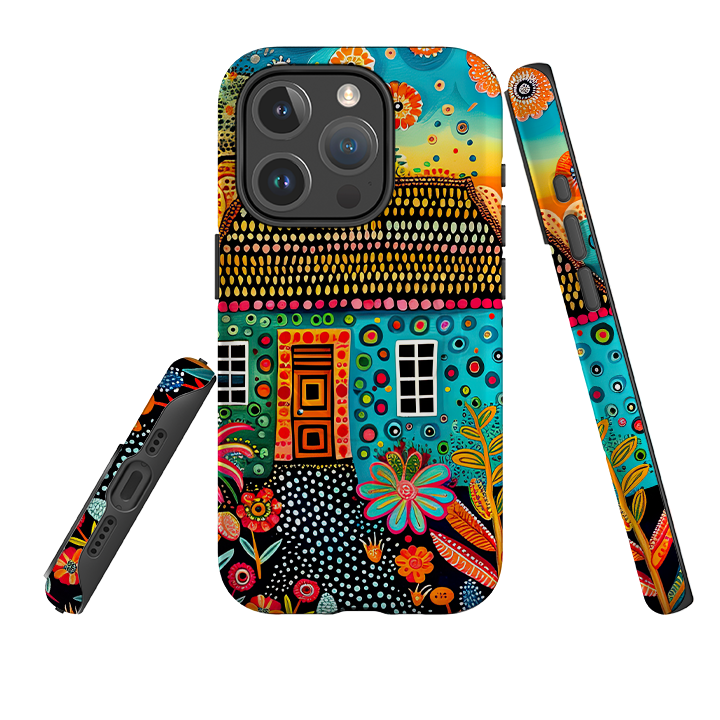 iPhone MagSafe Tough Case - Folk Art House VII