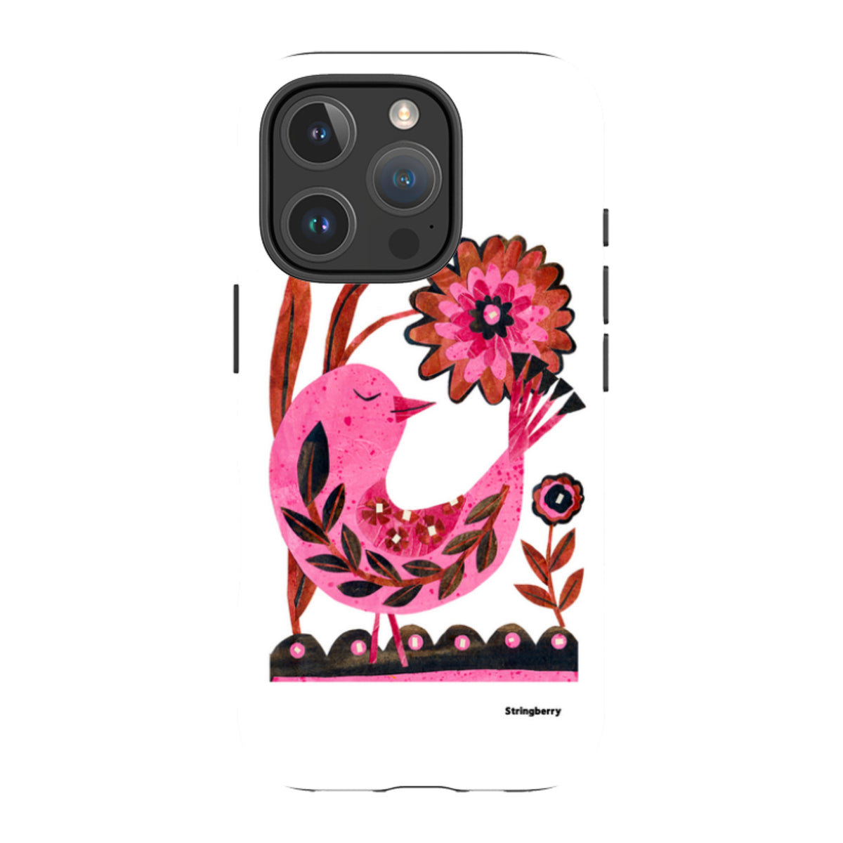 iPhone MagSafe Tough Case - Folk Floral Bird By Tracey English