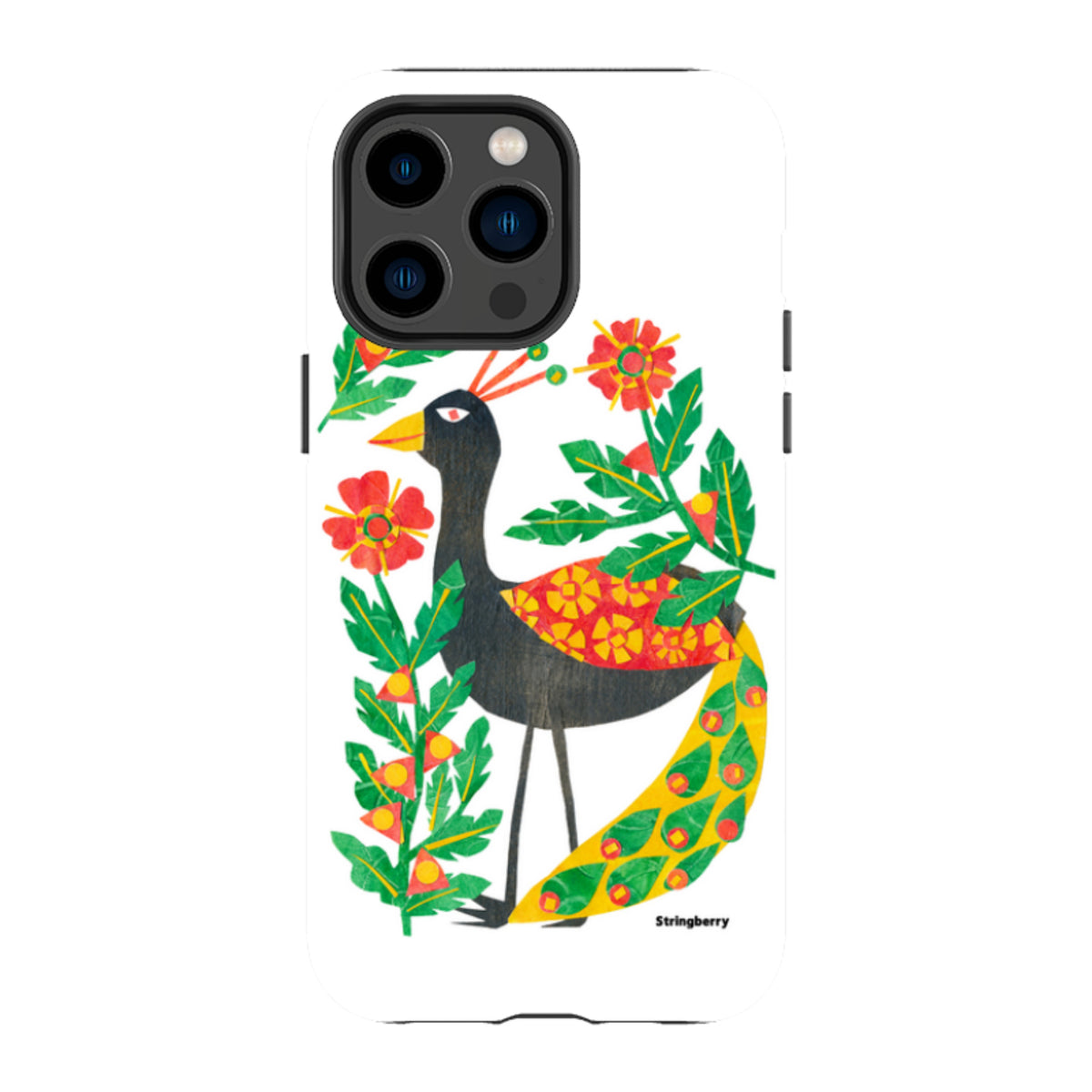 iPhone MagSafe Tough Case - Folk Floral Peahen By Tracey English