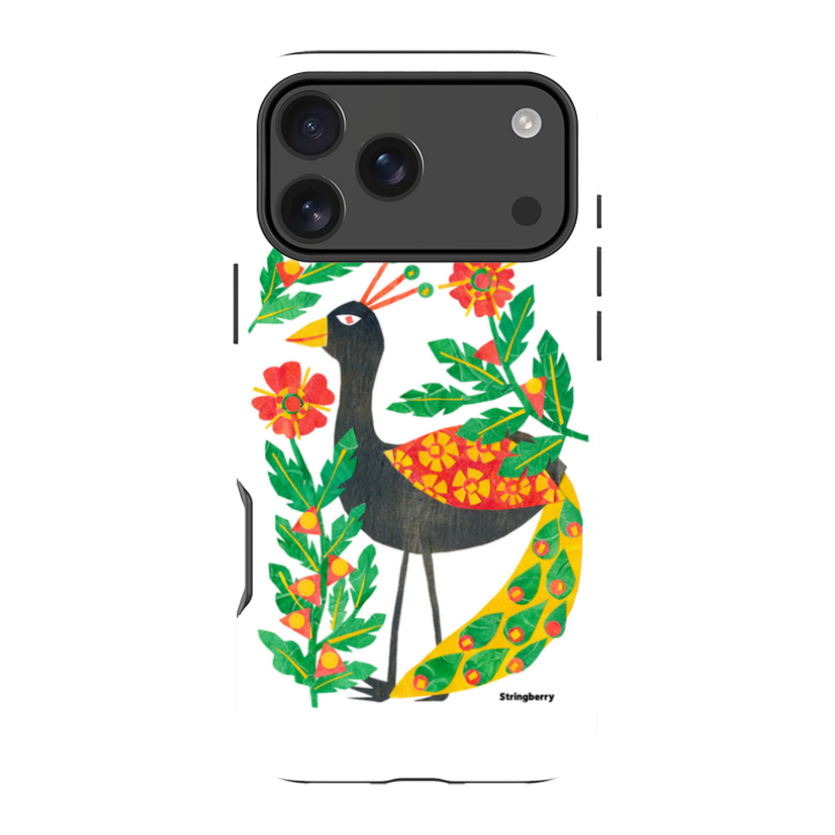 iPhone MagSafe Tough Case - Folk Floral Peahen By Tracey English