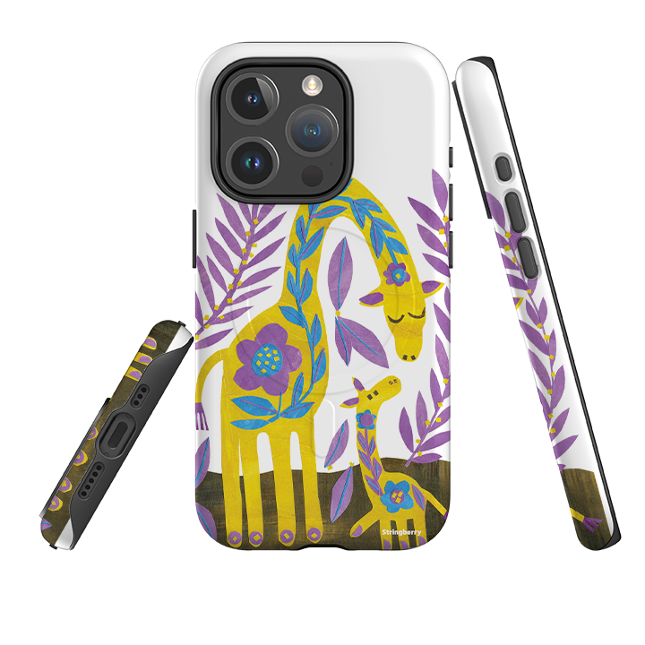 iPhone MagSafe Tough Case - Folk Giraffes By Tracey English