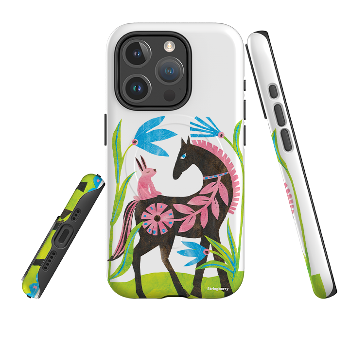 iPhone MagSafe Tough Case - Folk Horse And Bunny By Tracey English