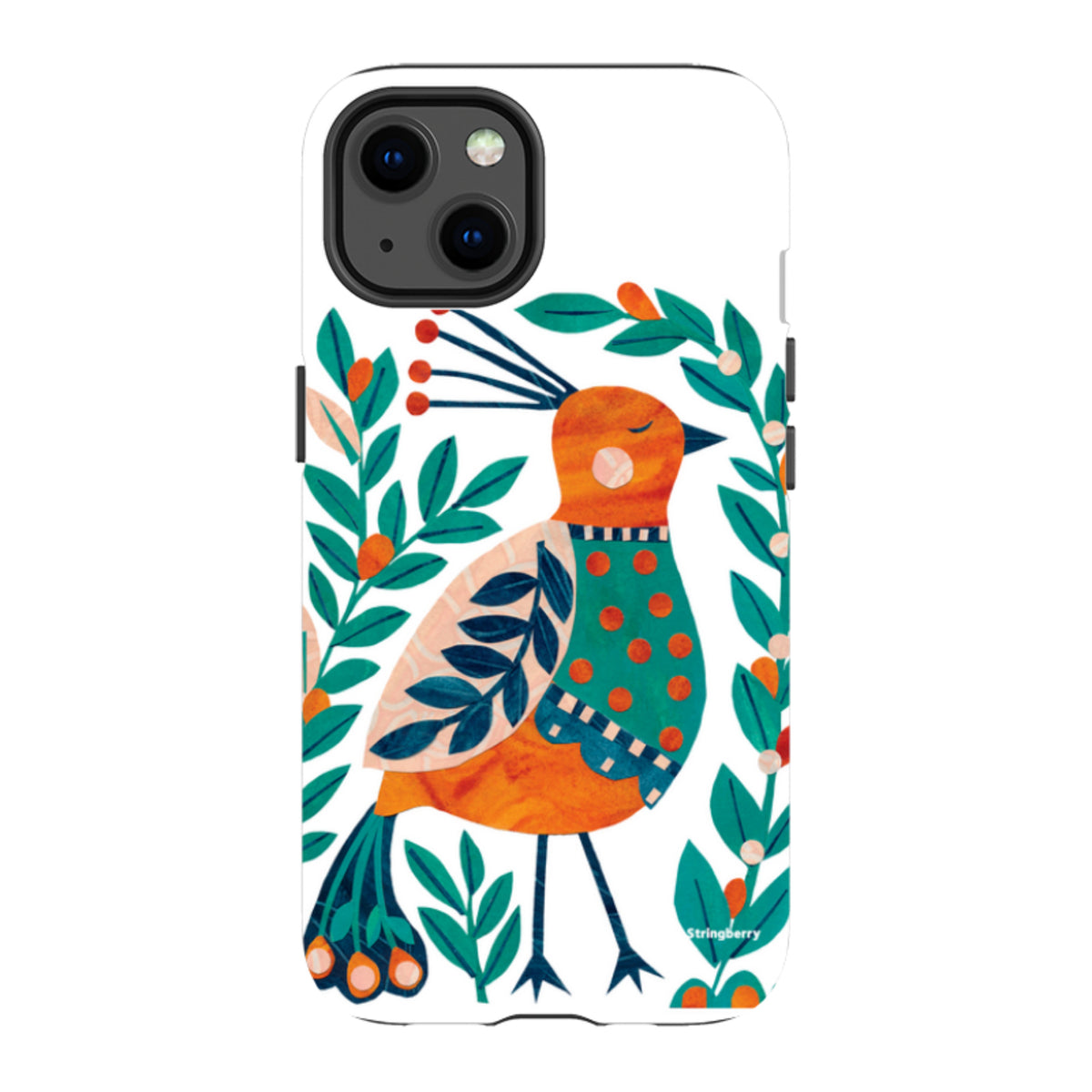 iPhone MagSafe Tough Case - Folk Peacock By Tracey English