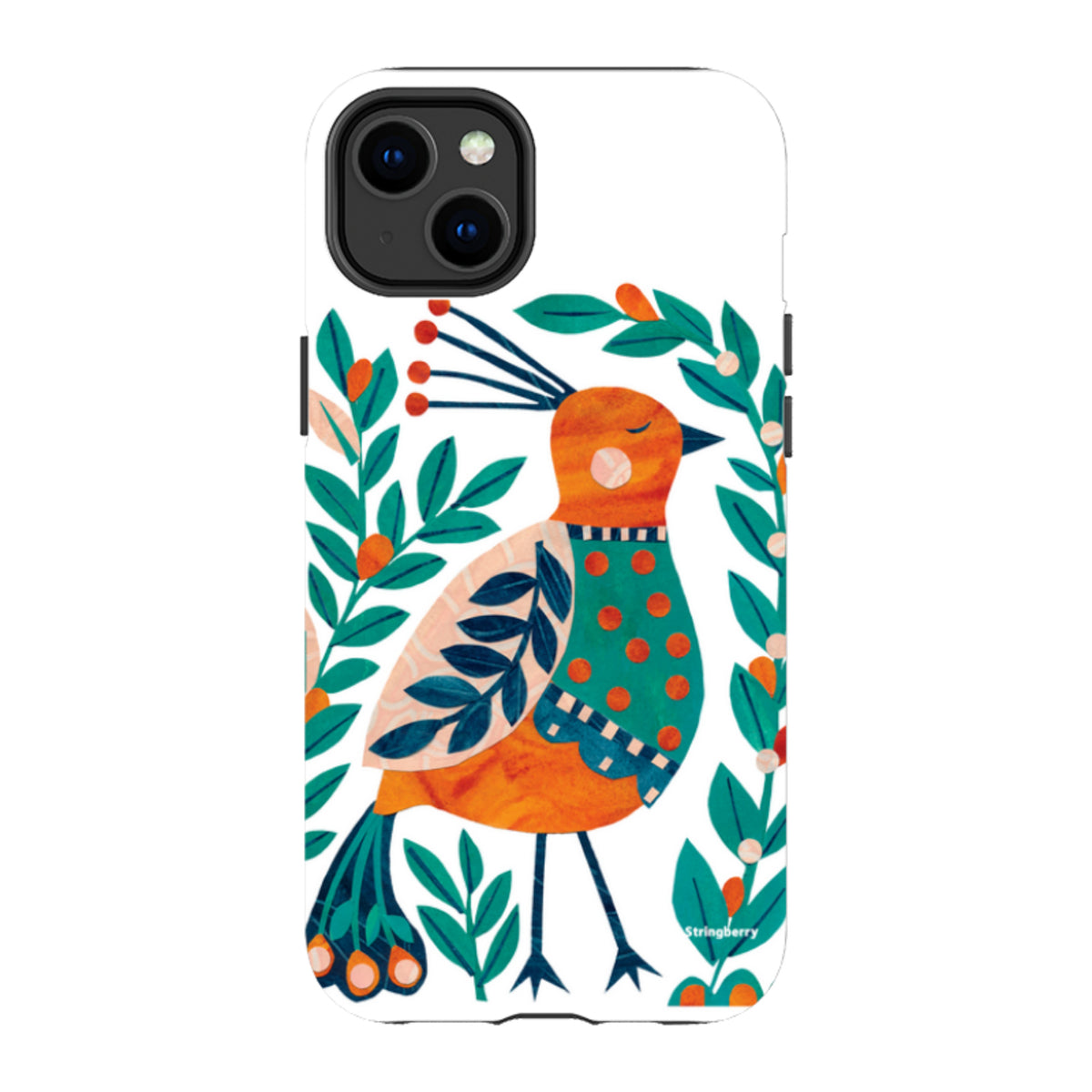 iPhone MagSafe Tough Case - Folk Peacock By Tracey English
