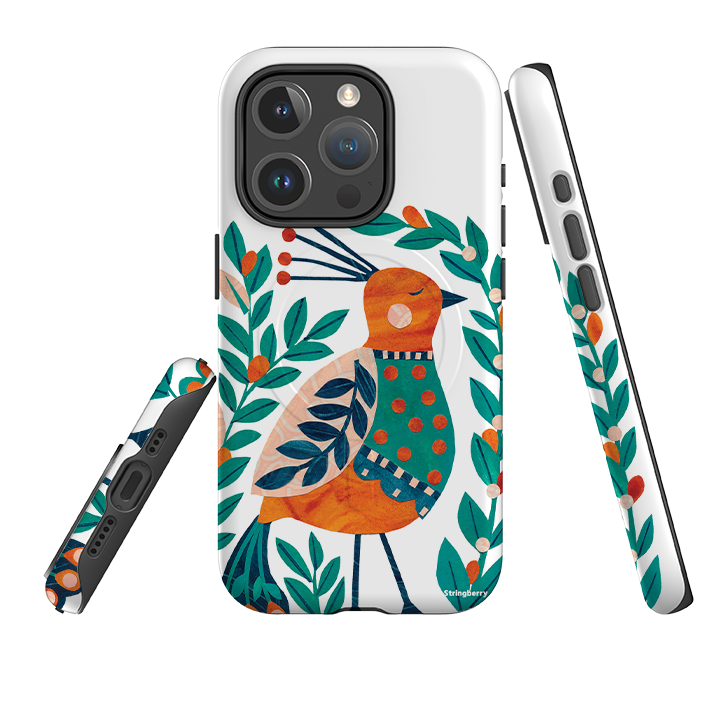 iPhone MagSafe Tough Case - Folk Peacock By Tracey English
