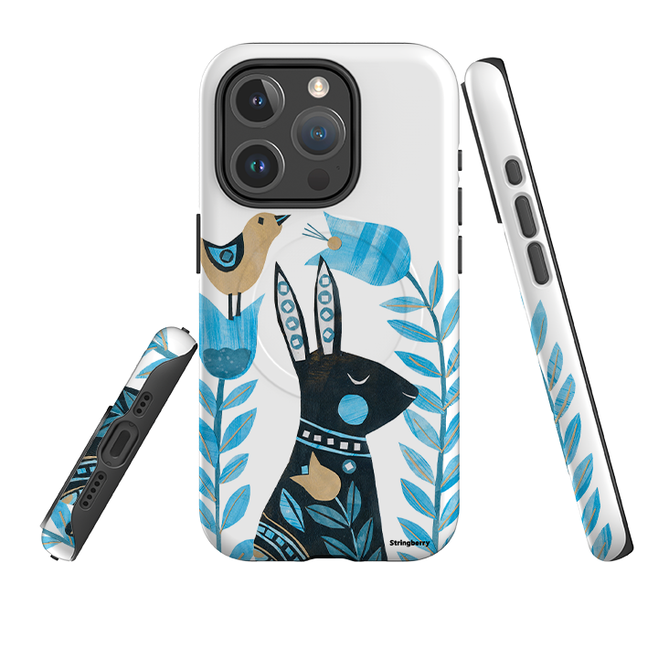 iPhone MagSafe Tough Case - Folk Rabbit By Tracey English