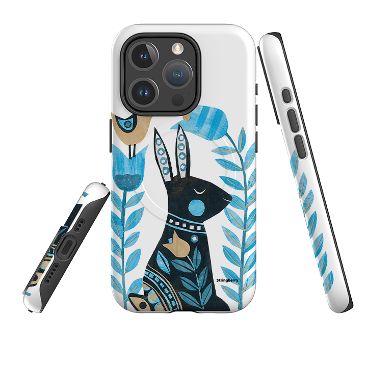 iPhone MagSafe Tough Case - Folk Rabbit By Tracey English