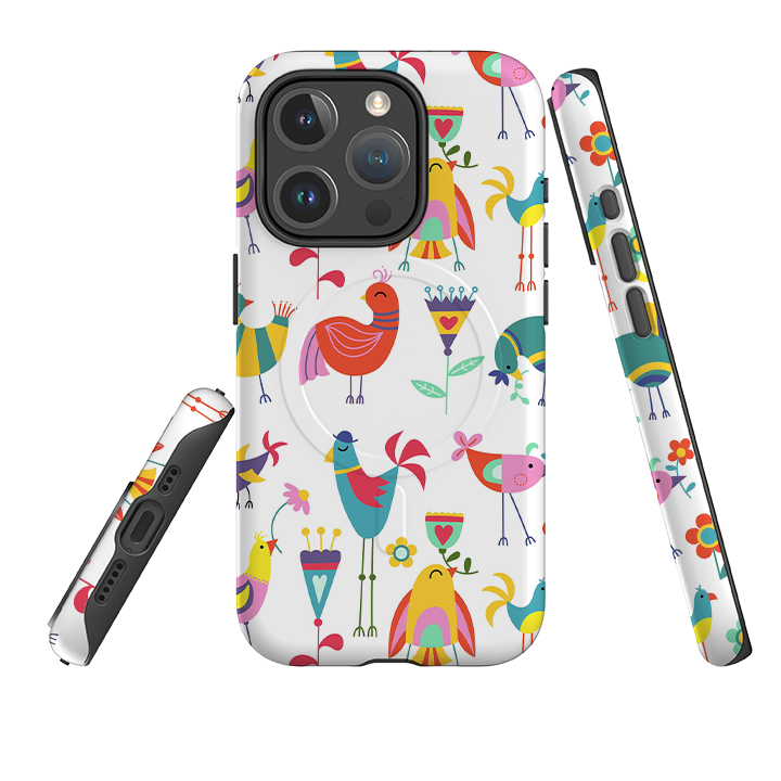 iPhone MagSafe Tough Case -  Folky Birds By Suzy Taylor