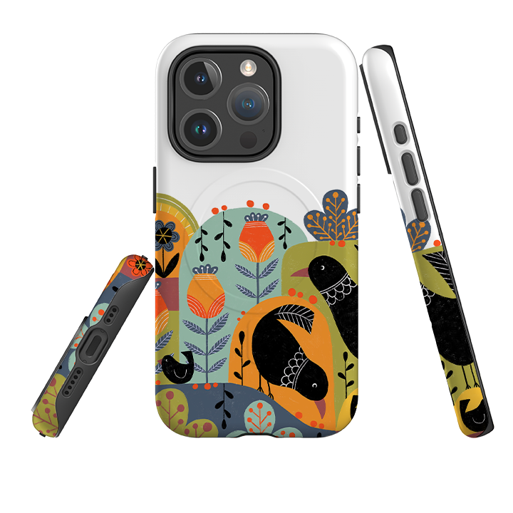iPhone MagSafe Tough Case -  Folky Birds IV By Suzy Taylor