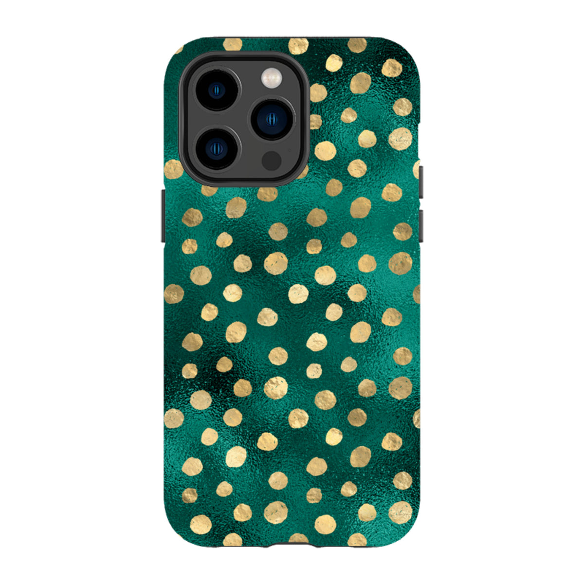 iPhone MagSafe Tough Case -  Forest and Gold Dots