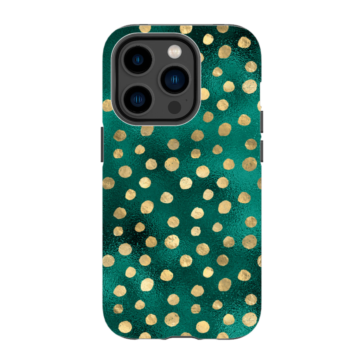iPhone MagSafe Tough Case -  Forest and Gold Dots