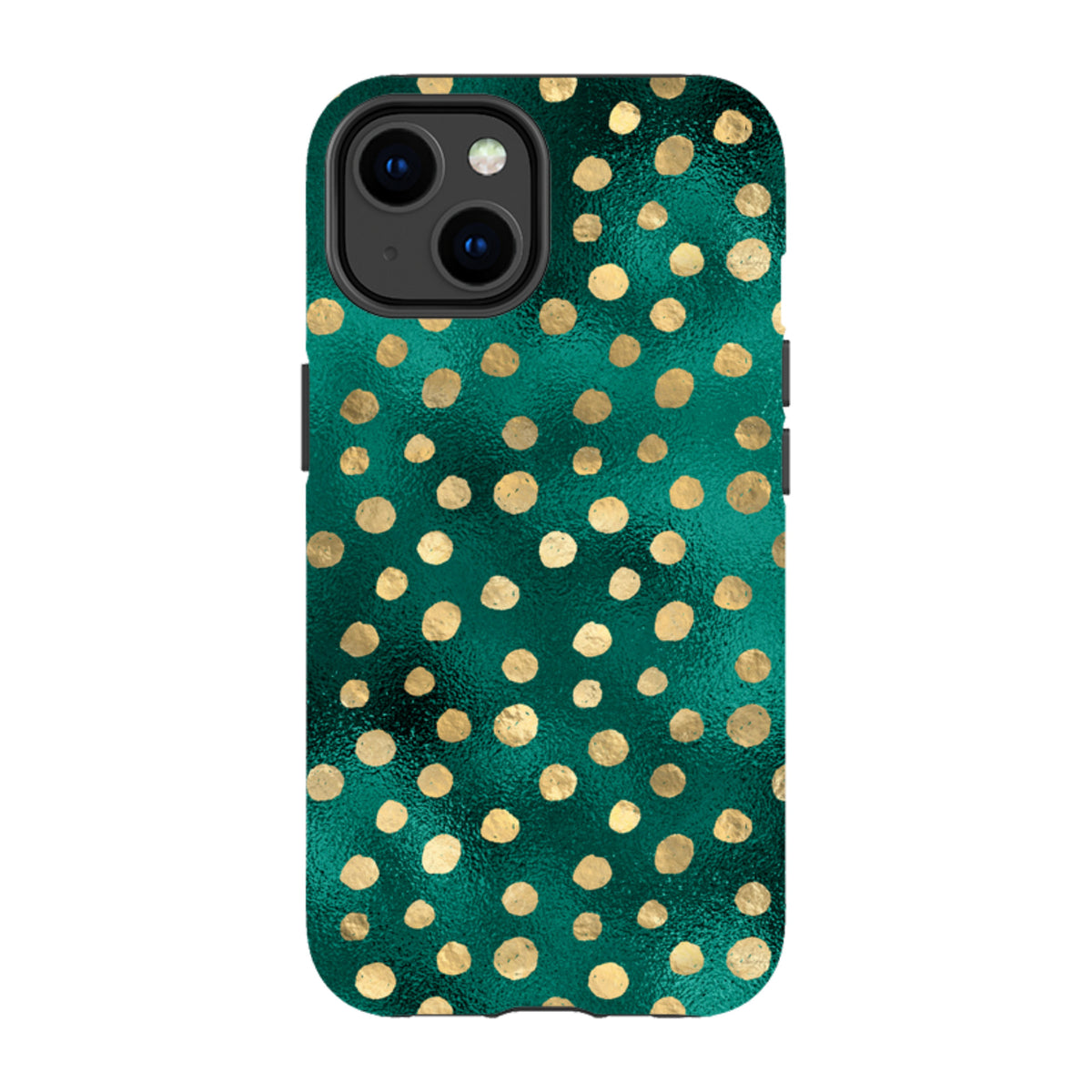 iPhone MagSafe Tough Case -  Forest and Gold Dots