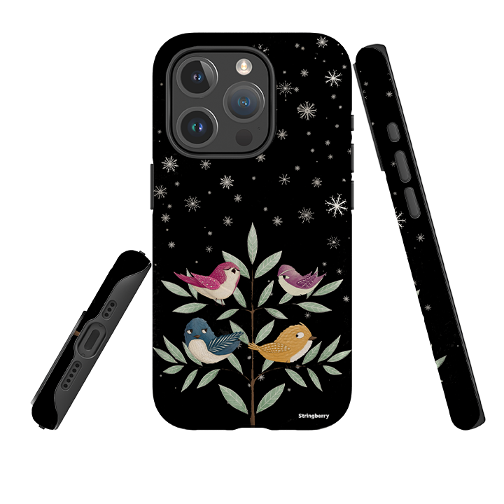 iPhone MagSafe Tough Case - Garden Birds Black By Maja Lindberg