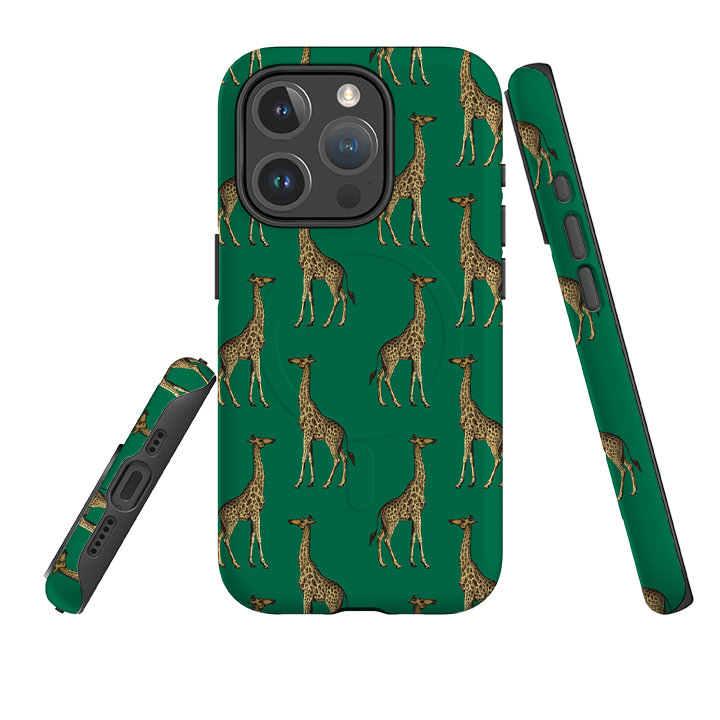 iPhone MagSafe Tough Case - Giraffe On Green