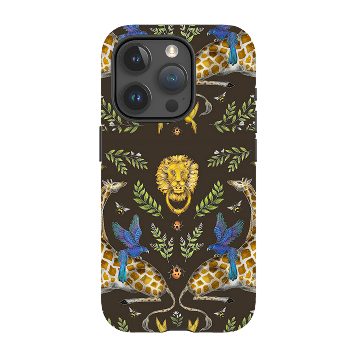 iPhone MagSafe Tough Case -  Giraffes Birds and Lion By Catherine Rowe
