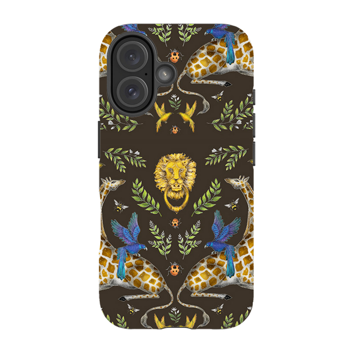 iPhone MagSafe Tough Case -  Giraffes Birds and Lion By Catherine Rowe