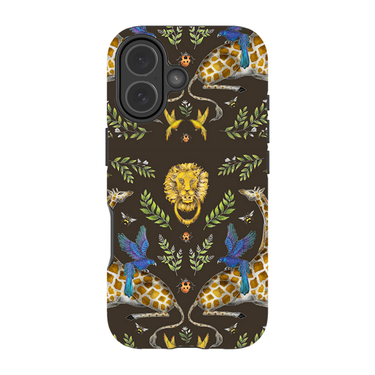iPhone MagSafe Tough Case -  Giraffes Birds and Lion By Catherine Rowe