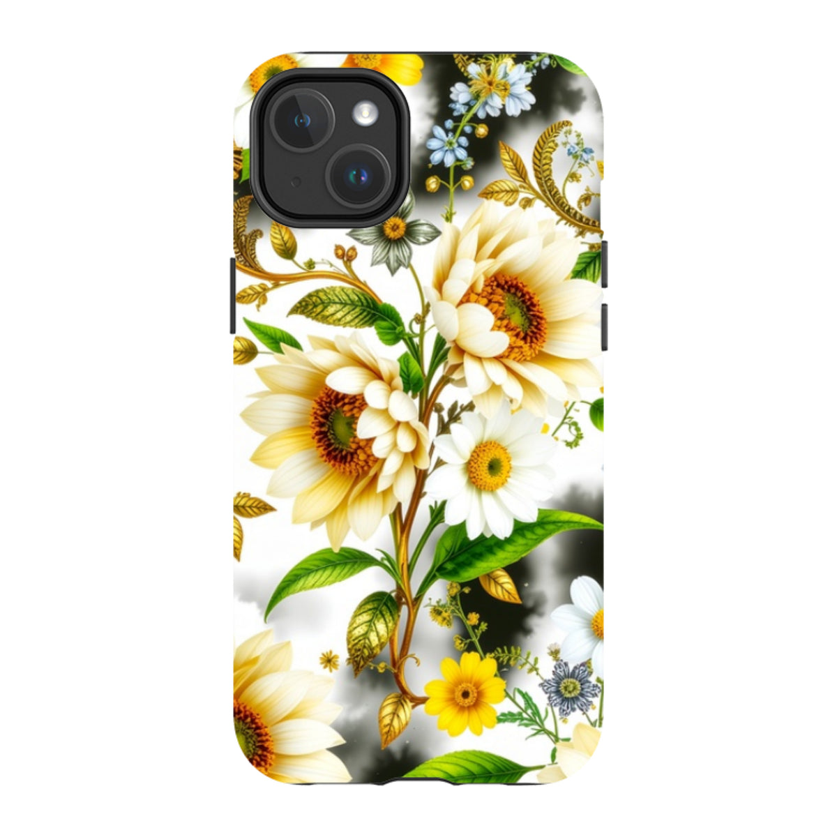 iPhone MagSafe Tough Case - Gold Flowers