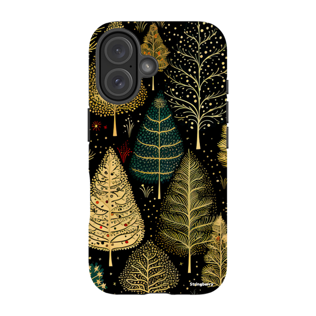 Кейс iPhone MagSafe Tough - Златни коледни елхи