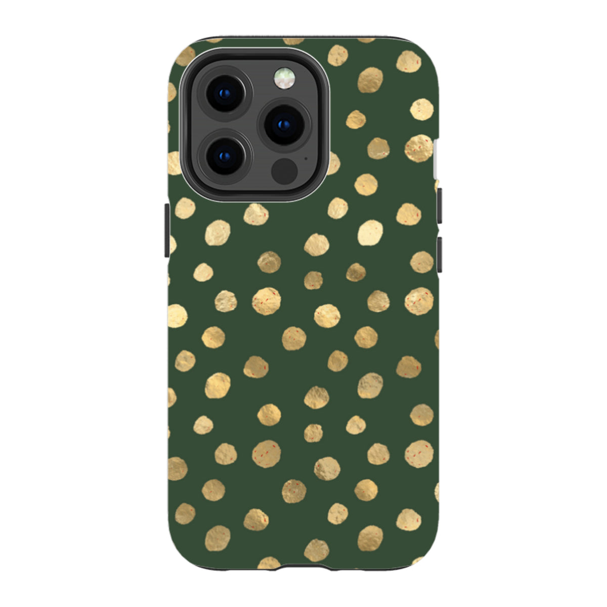 iPhone MagSafe Tough Case -  Green and Gold Dots