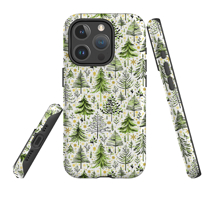 iPhone MagSafe Tough Case -  Green Xmas Trees By Elisabeth Haager