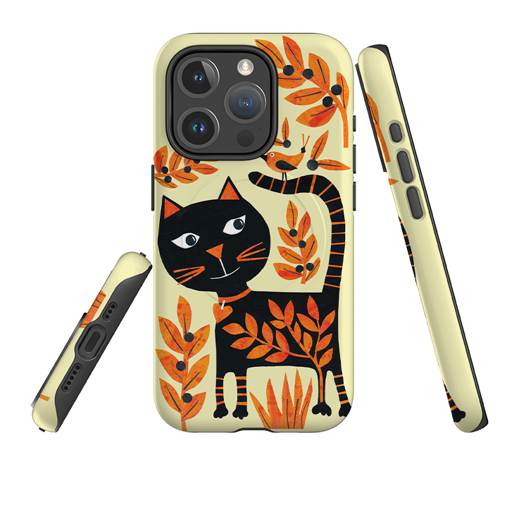 iPhone MagSafe Tough Case - Halloween Folk Cat By Tracey English