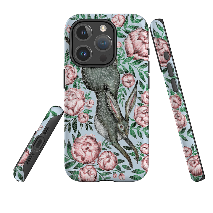 iPhone MagSafe Tough Case - Hare and Peonies By Catherine Rowe