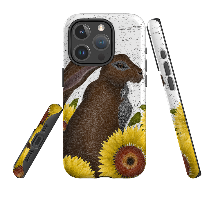 iPhone MagSafe Tough Case -  Hare With Sunflowers By Catherine Rowe