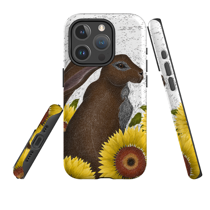 iPhone MagSafe Tough Case - Hare With Sunflowers By Catherine Rowe
