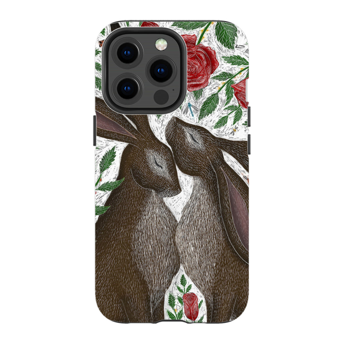 iPhone MagSafe Tough Case - Hares and Red Roses By Catherine Rowe