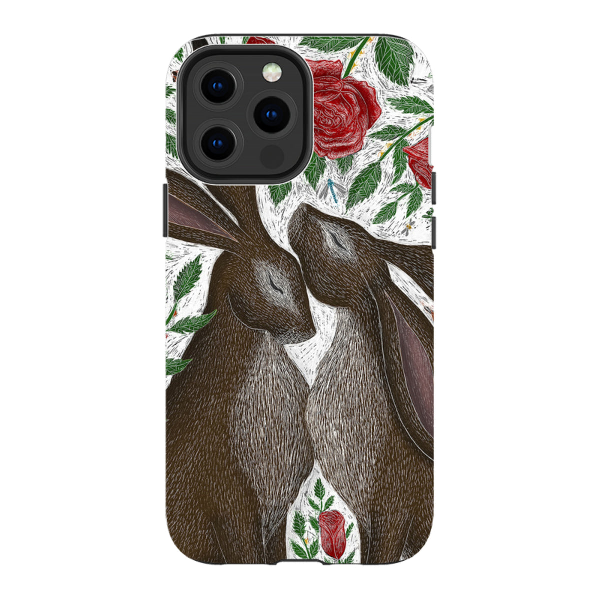 iPhone MagSafe Tough Case - Hares and Red Roses By Catherine Rowe