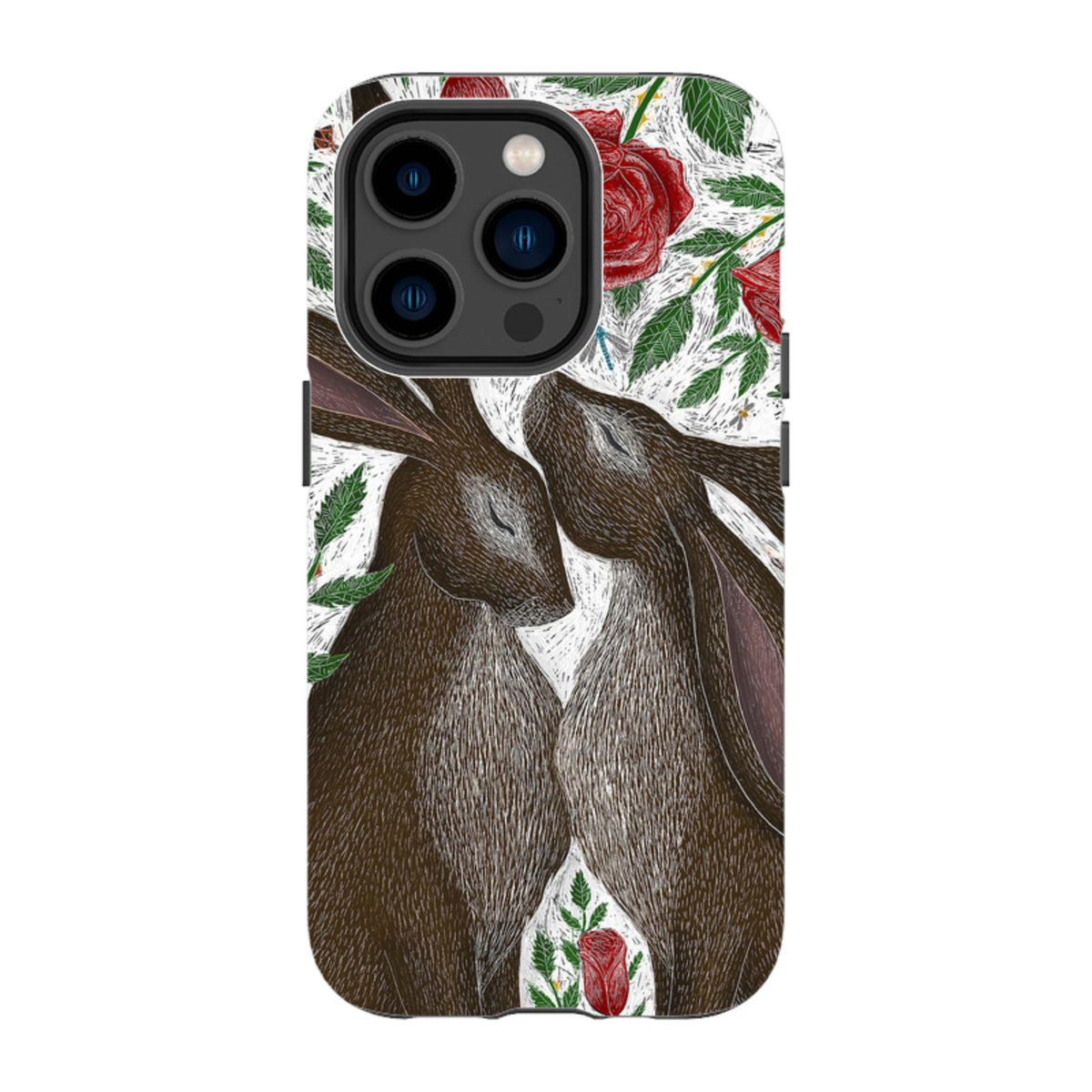 iPhone MagSafe Tough Case - Hares and Red Roses By Catherine Rowe