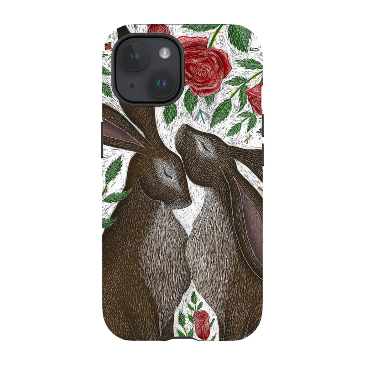 iPhone MagSafe Tough Case - Hares and Red Roses By Catherine Rowe