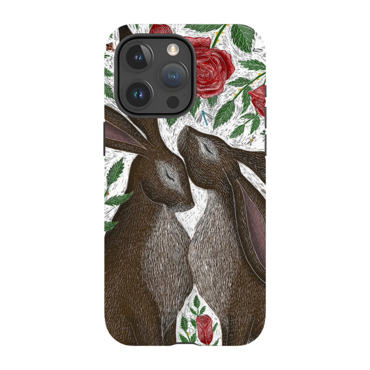iPhone MagSafe Tough Case - Hares and Red Roses By Catherine Rowe