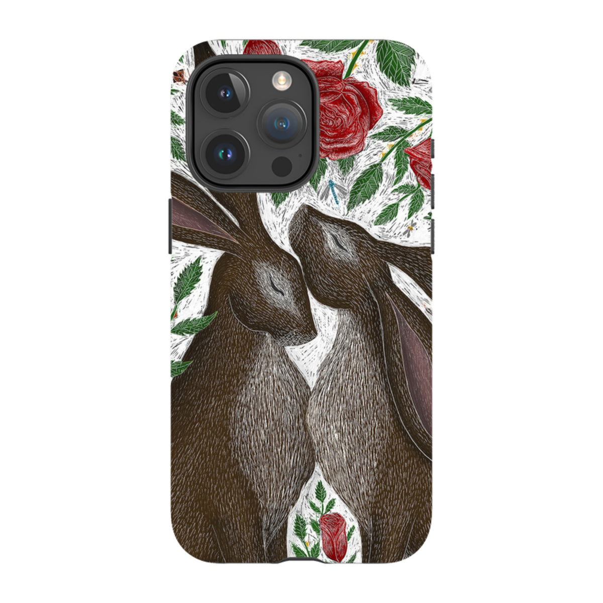 iPhone MagSafe Tough Case - Hares and Red Roses By Catherine Rowe