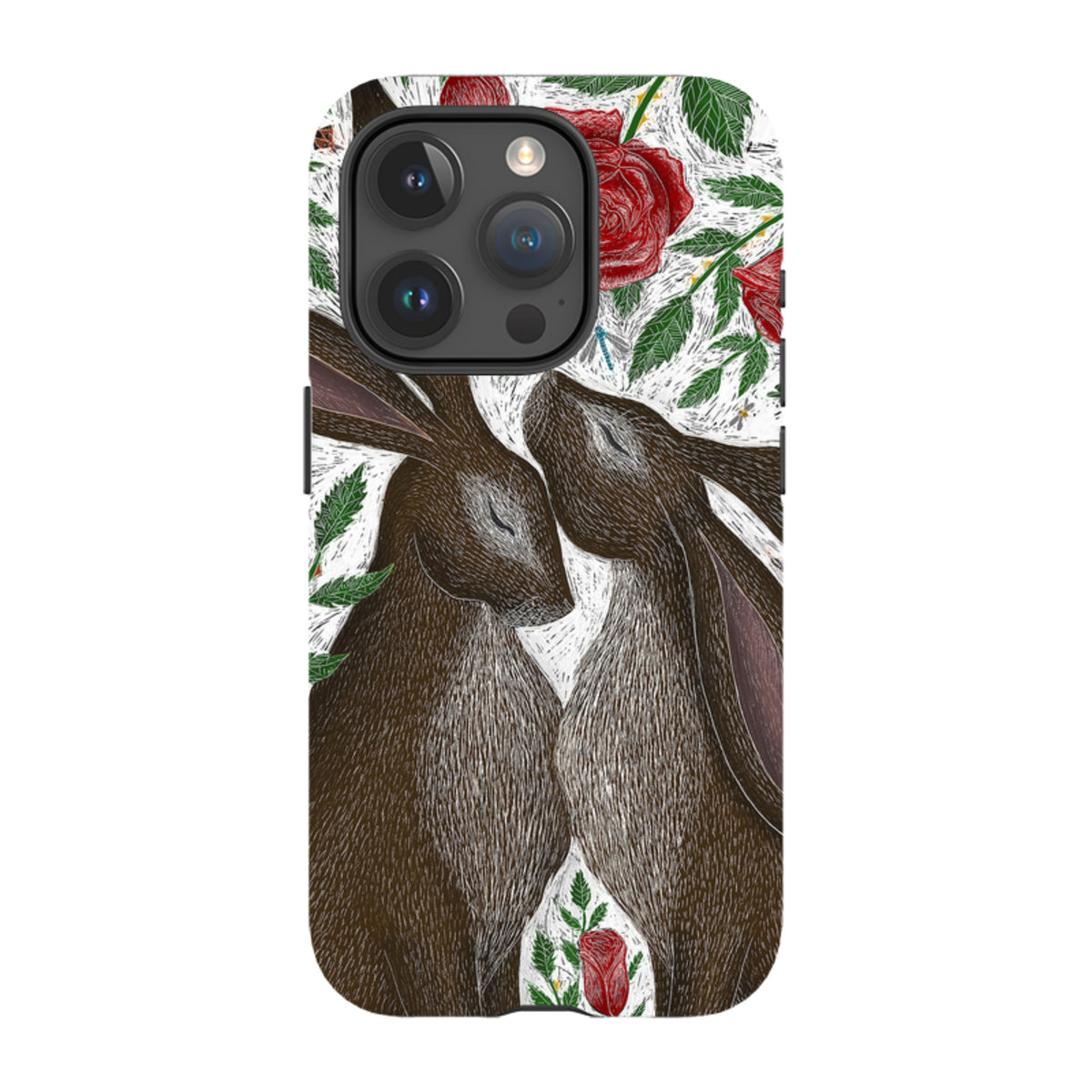 iPhone MagSafe Tough Case - Hares and Red Roses By Catherine Rowe