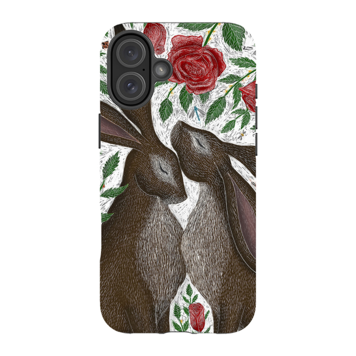 iPhone MagSafe Tough Case - Hares and Red Roses By Catherine Rowe