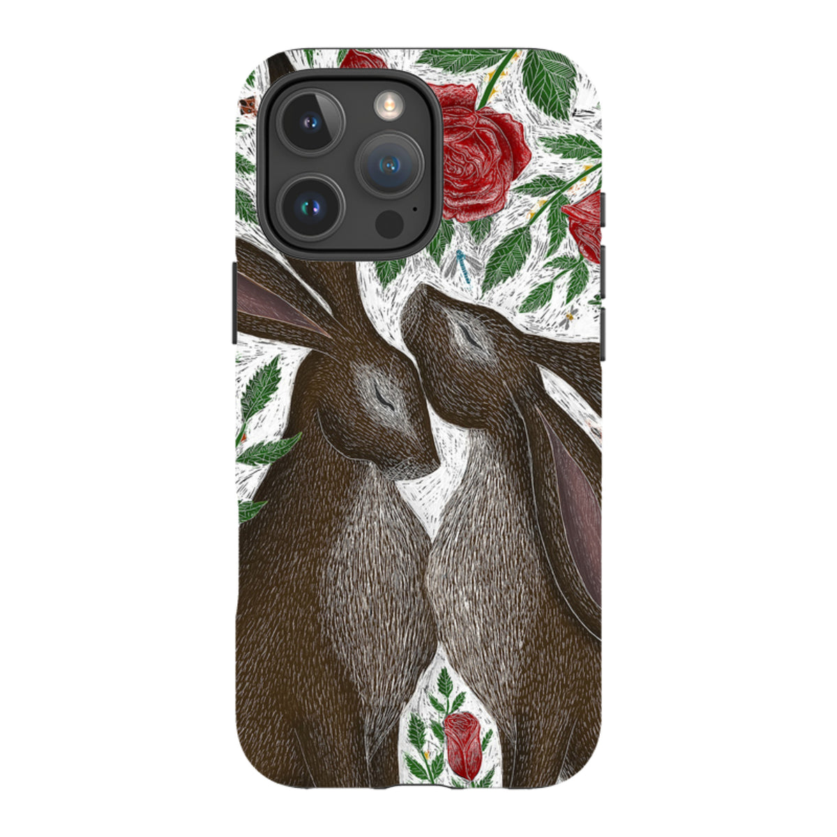 iPhone MagSafe Tough Case - Hares and Red Roses By Catherine Rowe