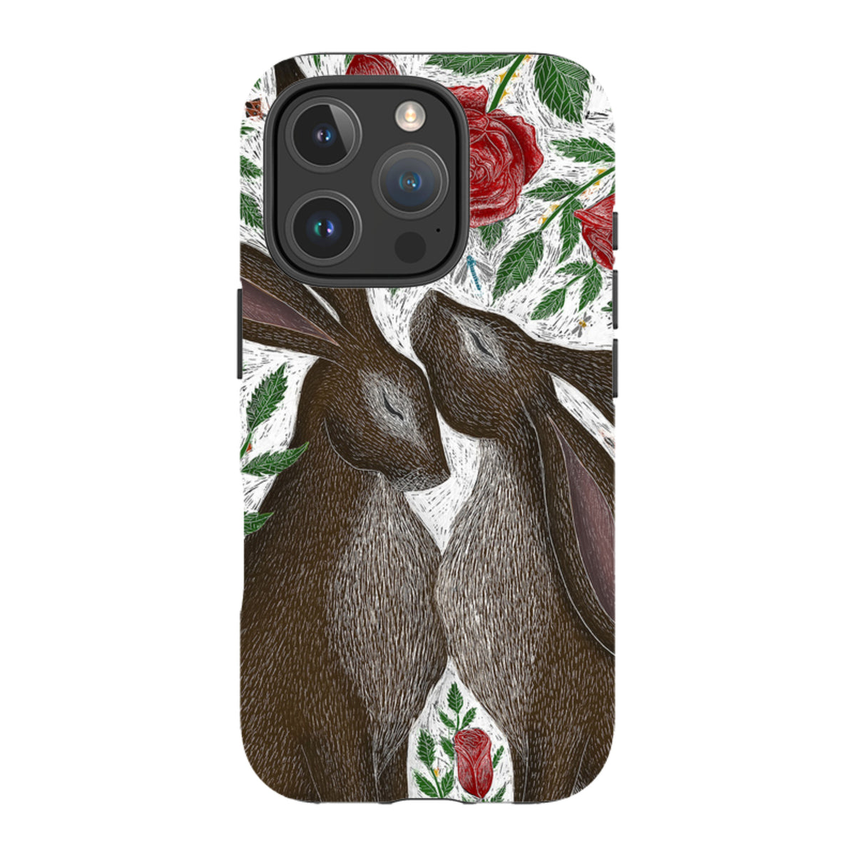 iPhone MagSafe Tough Case - Hares and Red Roses By Catherine Rowe