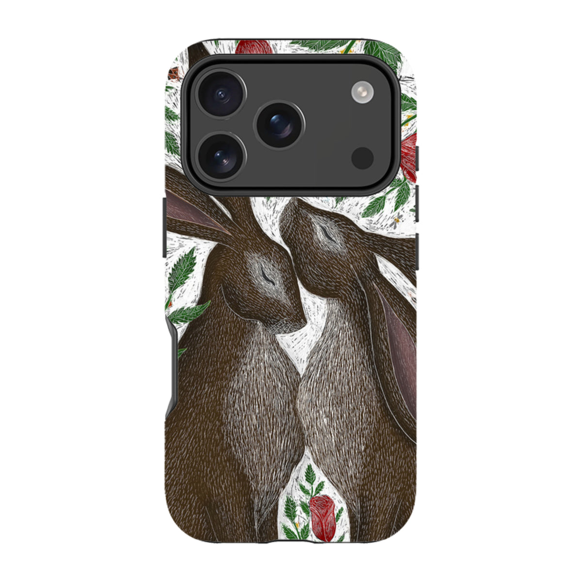 iPhone MagSafe Tough Case - Hares and Red Roses By Catherine Rowe