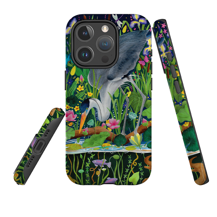 iPhone MagSafe Tough Case – Graureiher beim Fischfang von Bex Parkin