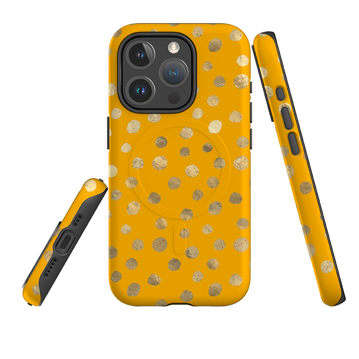 iPhone MagSafe Tough Case -  Honey and Gold Dots