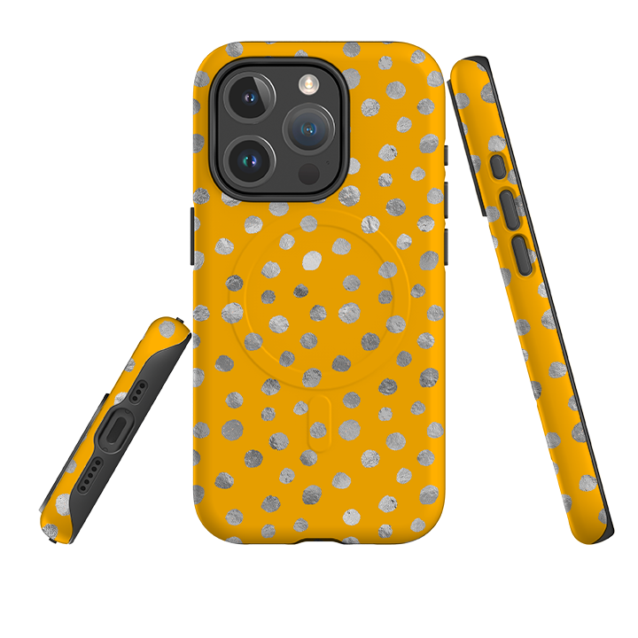 iPhone MagSafe Tough Case -  Honey and Silver Dots