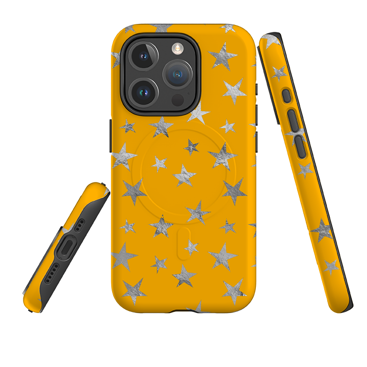 iPhone MagSafe Tough Case - Honey Stars Silver