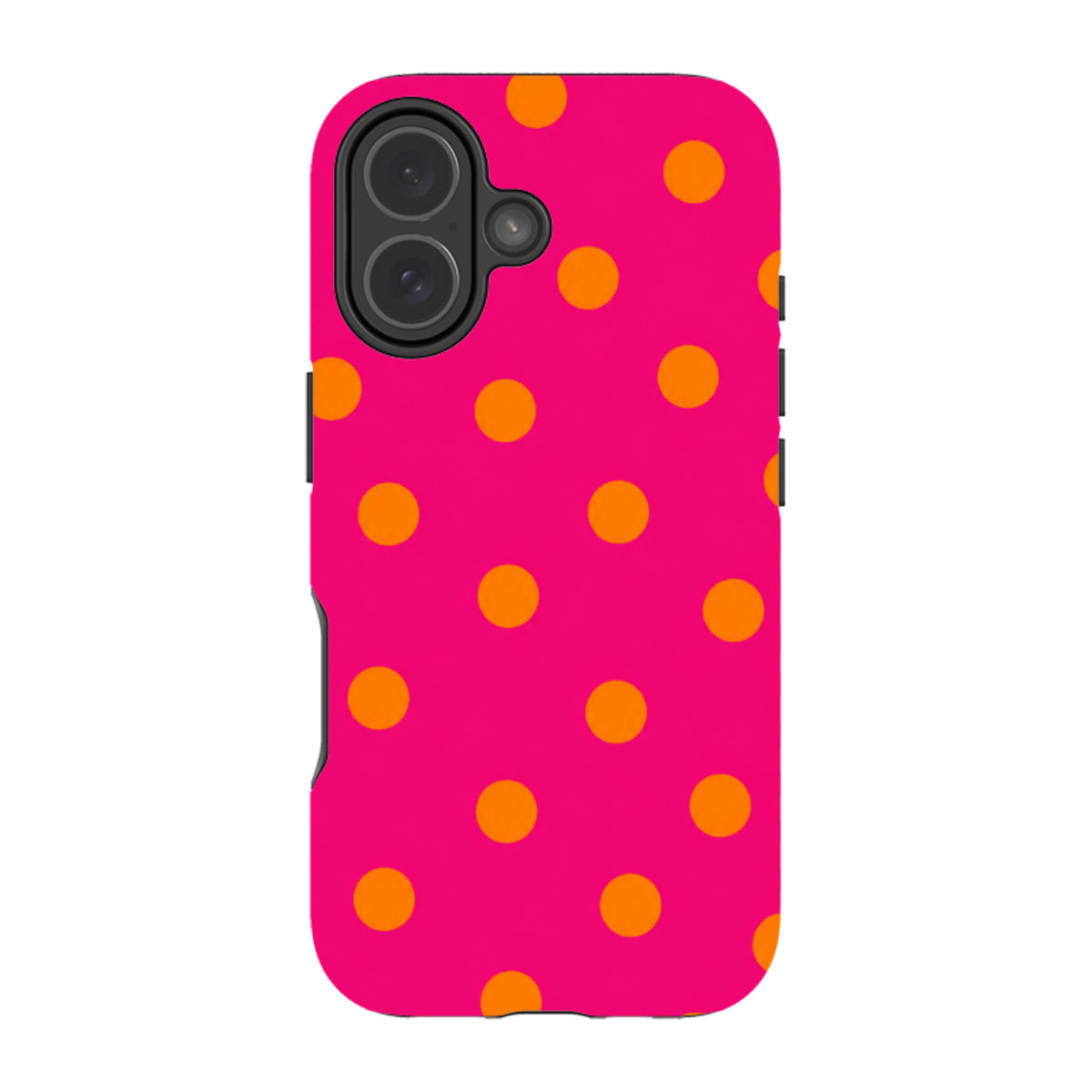 iPhone MagSafe Tough Case - Hot Pink & Orange Polka Dot